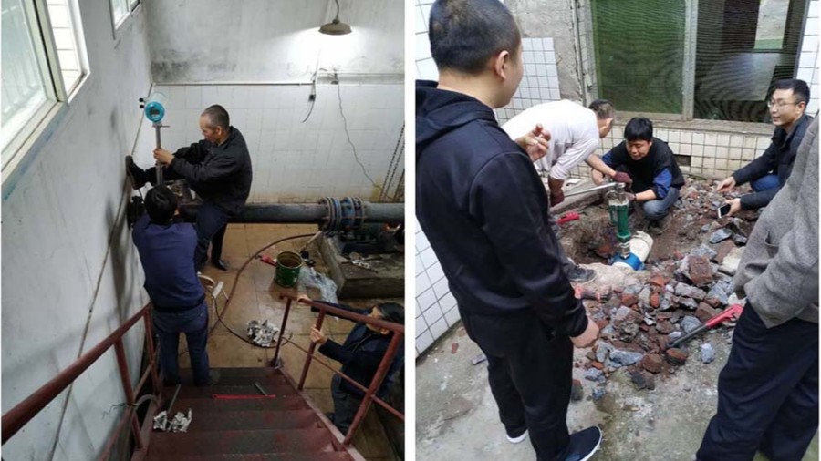 璧山区水利局插入式电磁米兰（中国）安装现场